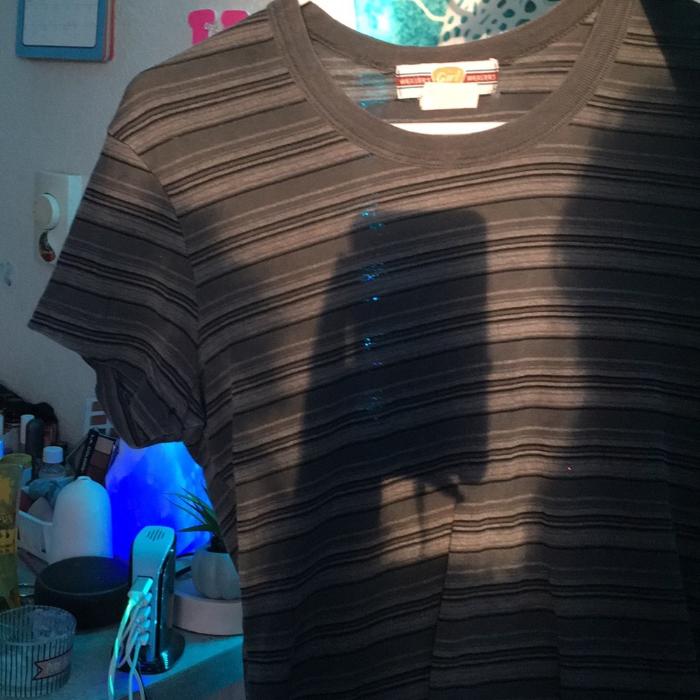 Blue striped crop top